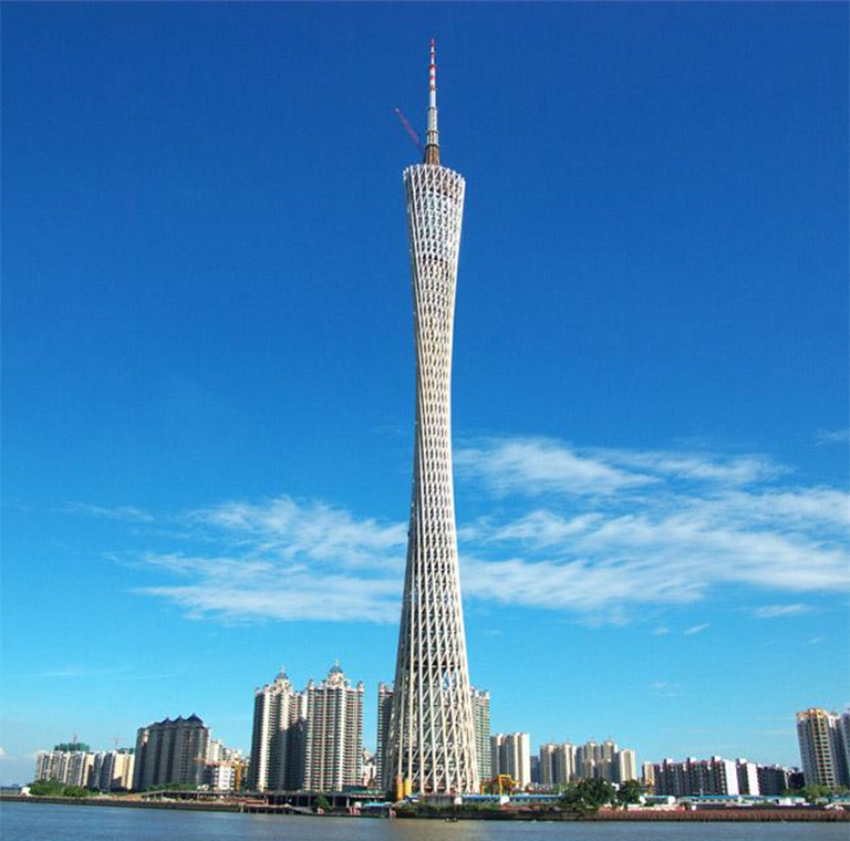 Canton Tower in Guangzhou viewed from the Pearl River during dialysis travel to Guangzhou