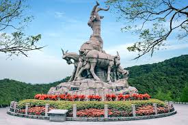 Five Rams statue in Yuexiu Park Guangzhou peaceful park for dialysis travel visitors