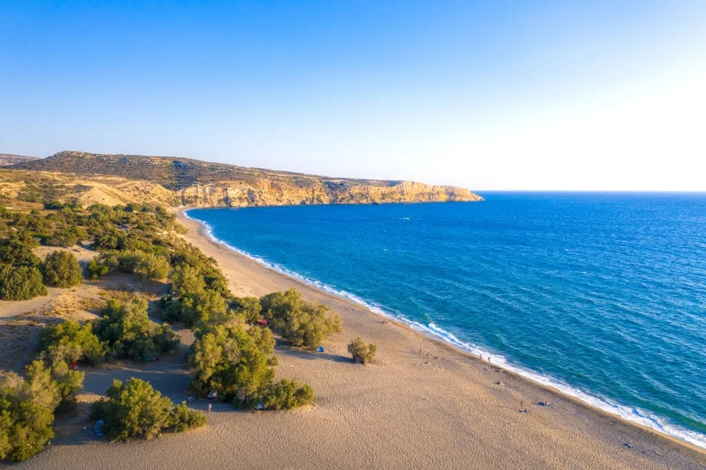 Wide shoreline at Kommos Beach on the south coast of Crete